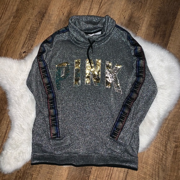 ❌TRADED❌⭐️VS PINK Bling Campus Cowl Neck⭐️ - Picture 4 of 8